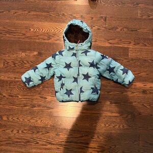 Mini Boden Blue Star Puffer Jacket